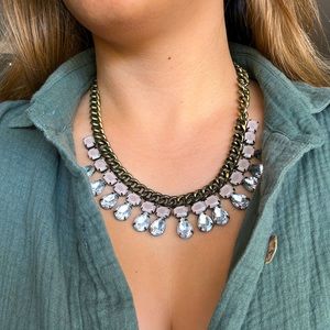 Loft chunky mauve and jeweled necklace